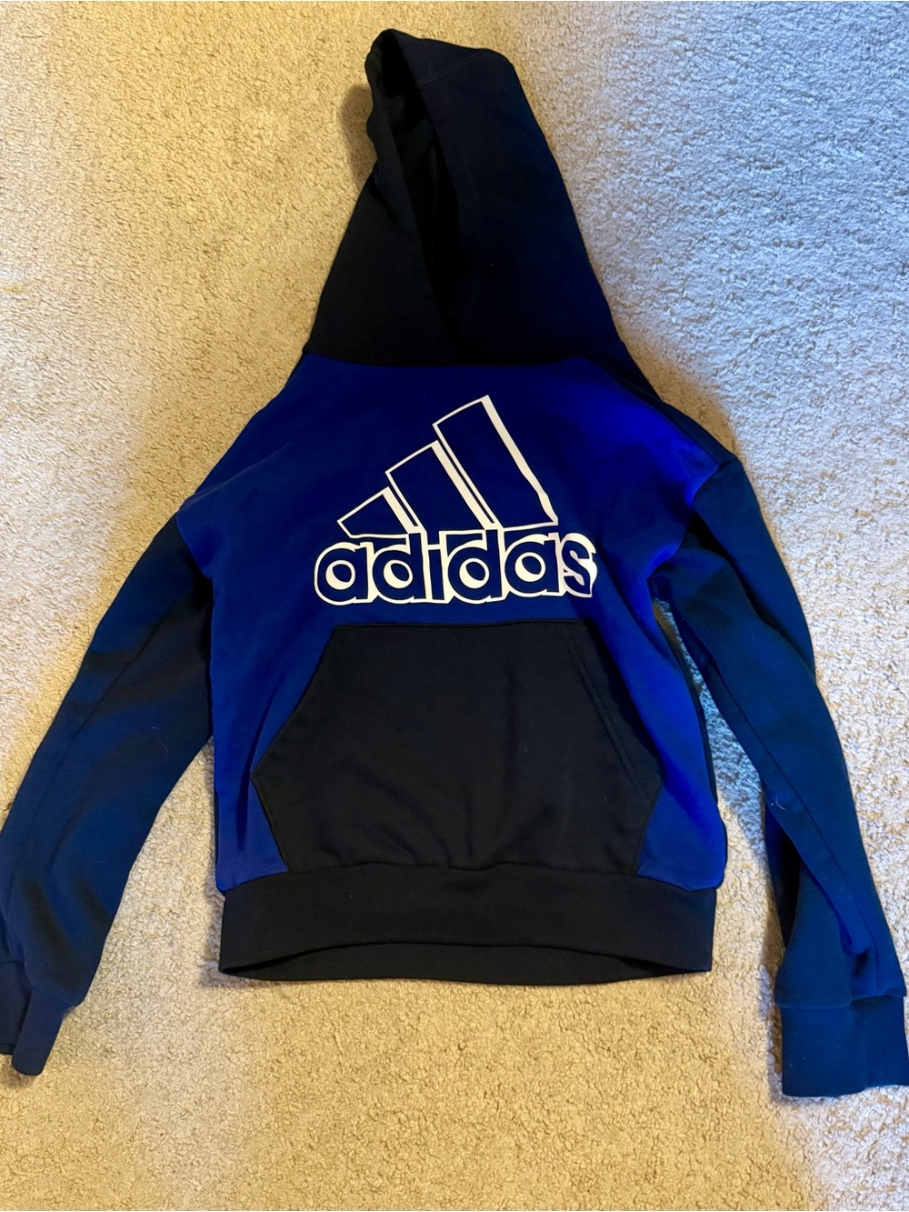 adidas Blue and Black Youth Hoodie with Logo